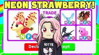 Trading Worlds First Neon Strawberry Bat Dragon (Adopt me)