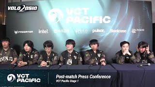 Gen.G (PRX vs. GEN) VCT Pacific Stage 1 Grand Finals Post-match Press Conference