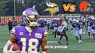 Vikings vs Browns NASTY Joint Practice DAY 1 HIGHLIGHTS: Justin Jefferson, Deshaun Watson + More