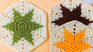 How to Crochet PerfectStar Hexagon For Blankets And Throws Tutorial For Beginners @sara1111