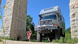 Mercedes-Benz ZETROS 4x4, Ausflug in die Schweiz, Grand Tour Weltreisemobil, VANLIFE mit Family!