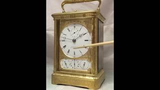 Fully Restored Complicated Grande Sonnerie Carriage Clock by Bourdin, Four Sub Dials, c1860