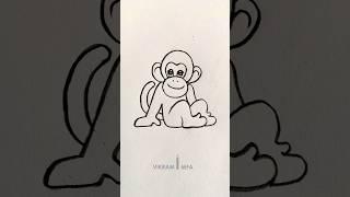 Simple drawing shorts || how to draw a monkey || VIKRAM MFA || #simple #drawing #shorts