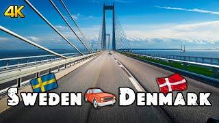 Crossing the Breath Taking Øresund Bridge - Sweden to Denmark 4K