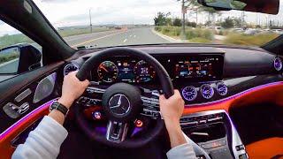 (362HP) The New 2022 Mercedes-AMG GT 43 4-Door POV Sunset Drive