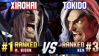 SF6 ▰ XIAOHAI (#1 Ranked M.Bison) vs TOKIDO (#3 Ranked Ken) ▰ High Level Gameplay