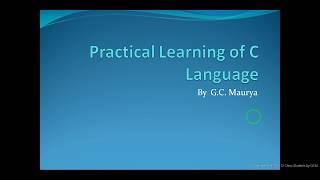 Practical Learning of C Language in Punjabi