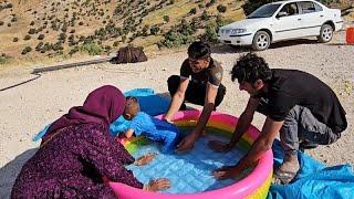 Buying a swimming pool for Sam and cementing the Nomadic kitchen floor