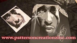 Drawing 2PAC on Canvas w/ Acrylics