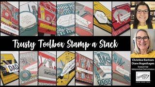 Trusty Tools Stamp a Stack Card Class with Cards by Christine