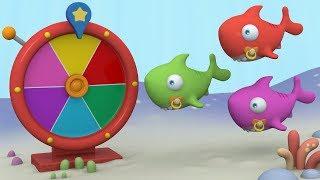 Learn Colors with THE PIJAMA FRIENDS and Baby Shark's Magic Wheel | Educational 3D Videos