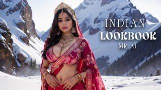 [4K] AI ART Indian Lookbook Girl Al Art video - Snow Mountain