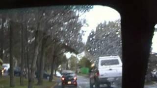 BMW Z3 M COUPE driving at rainy conditions.