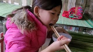 The little girl is happy because her uncle always comes to help her every day.