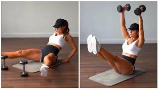 Women Fitness Motivation Daily | Core Workout with Dumbbell in Home