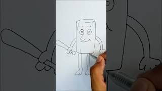 Learn to Draw Tung Tung Tung Sahur | Step by step drawing #shorts