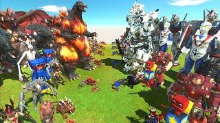 DEMONS WAR- DEMONS TEAM vs ROBOT TEAM - Animal Revolt Battle Simulator