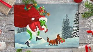 Painting The GRINCH! A Christmas Collab With Alexis Cassandra Art & Becky Tregear Art