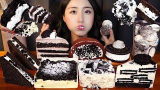 DESSERT PARTY  OREO CAKE ASMRㅣMUKBANG CHOCOLATE ICE CREAM MERINGUE MACARONㅣNO TALKING