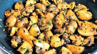 Garlic Mushroom | Best Mushroom Recipe Ever | Quick Easy Side Dish | Brown Girls Kitchen