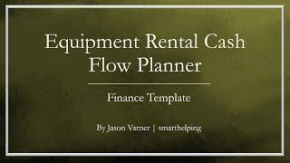 Equipment Rental Business - Cash Flow Planning