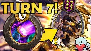 Turn 7 GOLDEN TIER 6 MINION! | Hearthstone Battlegrounds