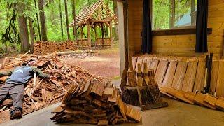 Death By Cedar Roof Shakes (kinda ) Log Woodshed Build Part 8