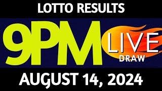 Lotto Result Today 9:00 pm draw August 14, 2024 Wednesday PCSO LIVE