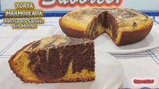 TORTA MARMOLEADA HECHA EN SARTEN SIN HORNO DIVINA Y FÁCIL