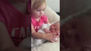 ADORABLE TODDLER SINGS NEWBORN SISTER LULLABY (ORIGINAL!)