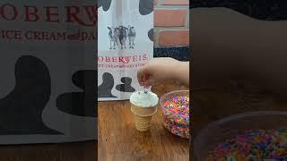 Oberweis Ice cream is the best - Soft serve - Vanilla ice cream on a cone - Summer treats for kids