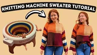 Easy Knitting Machine Sweater Tutorial Beginner Friendly | Circular Knitting Machine Tutorial