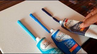 Easy & Satisfying / Abstract Painting Demo/ Spreading paints on canvas/ Project 365 days / Day #0281