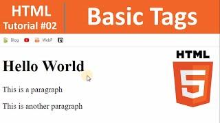 HTML Tutorial #2 - Basic HTML Tags