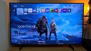 JOGANDO COM O PLAYSTATION 5 NA SMART TV SAMSUNG DU8000 (4K 60FPS)