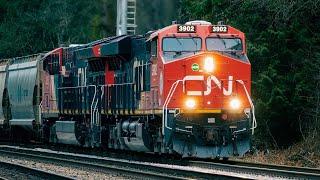 (4K) Train Spotting Canada | CN Rail, CP Rail, BNSF, Amtrak