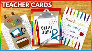 DIY Cards For Teachers / Easy Handmade Teacher Card Ideas / Teacher's Day Cards