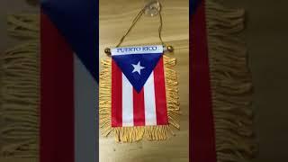 Satin Puerto Rico Flag for Rearview Mirror