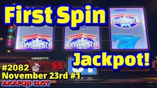 First Spin Jackpot! Crystal Star Deluxe Double Nudge Slot Machine at Pala Casino