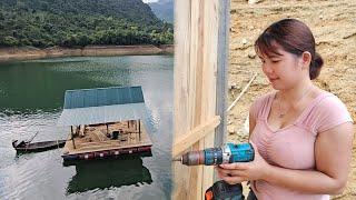 The girl built a wooden wall, the lake water receded and moved the house to a new place.