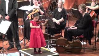 Violin solo four year old Leia Zhu in North East Last Night of the Proms