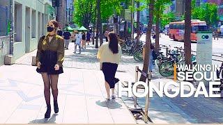 [4K 홍대] 홍대입구역 젊음의 거리 홍대 걷고싶은거리 산책 | A Walk in Hongdae Street, Seoul's Youth Street of Youth |Stereo