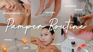 RELAXING SELF CARE PAMPER ROUTINE 🫧 Ultimate Sunday Reset, Feminine Hygiene, Body & Skin *aesthetic*