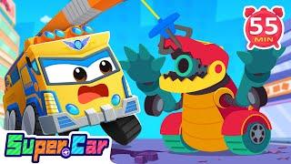 Catch The Evil Dinosaur Truck | Crane Truck To The Rescue | Fun Kids Cartoons & Catchy Car Songs!