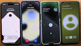 iPhone 15 PM + Razr 50U + Samsung Z Flip 6 + Pixel 8 Pro Meet, Botim, Zangi, Threema Incoming Call