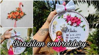Hoop Art And Brazilian embroidery rose tutorial (beginners friendly)(Hindi)