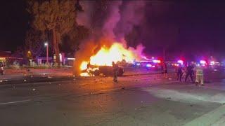 San Diego Police officer dead, another injured after fiery crash in Clairemont Mesa