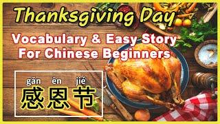 感恩节生词和小故事 | thanksgiving vocabulary & story in Mandarin Chinese for beginners | 学中文感恩节词汇小故事