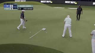 Rickie Fowler trolls the TGL Arena by throwing flag in front of Shan Lowry’s putt | TGL on ESPN