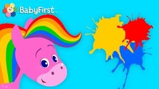 Red, Blue, Green  | Coloring and Music | Rainbow Horse | BabyFirst TV